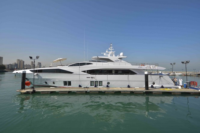 Super yacht Majesty 122 at the 2015 Kuwait Yacht Show
