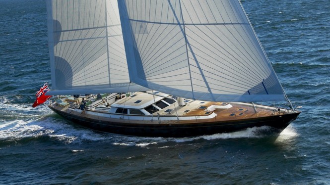 The 116-foot sloop Whisper will be participating in the 2015 Newport Charter Yacht Show. (Photo Courtesy of Whisper Yacht)