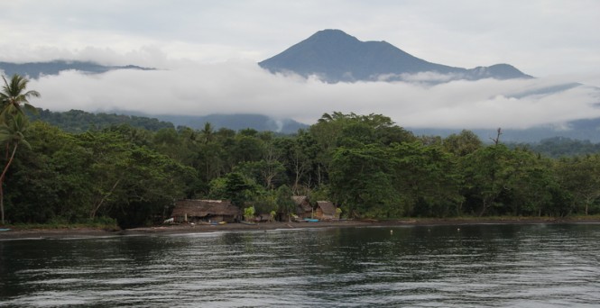 The mystical landscape from the sea