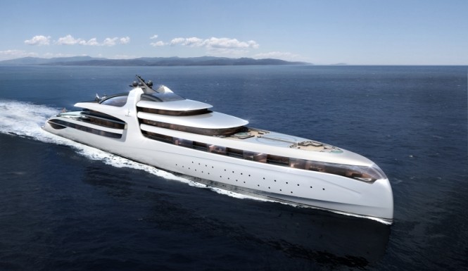 145m Admiral mega yacht X-Force concept