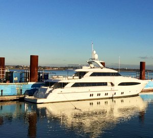 Moonen motor yacht CRYSTAL arrives at Solent Refit