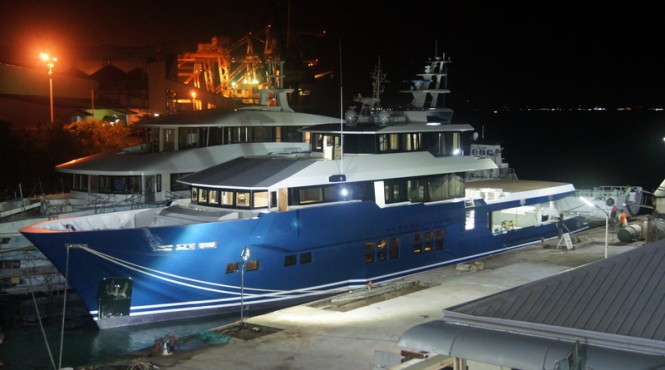 45m explorer motor yacht Cklass nearing completion at HYS Yachts 