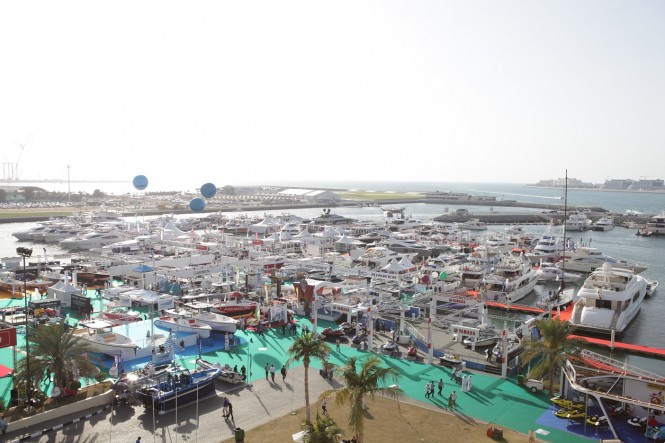 Aerial view of the 2015 Dubai International Boat Show