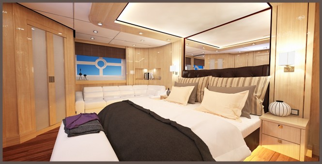 Bering 77 yacht design - Master Cabin