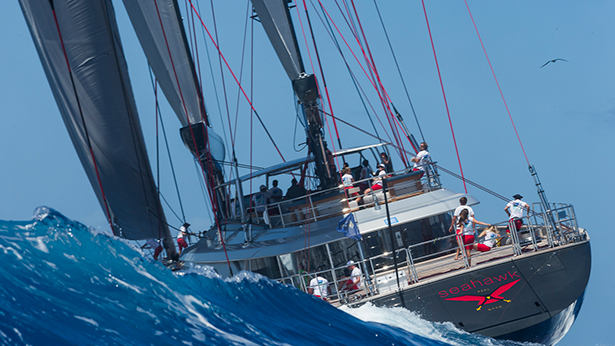 Charter yacht Seahawk placed first in Class B on Race Day 3. Photo by Carlo Borlenghi