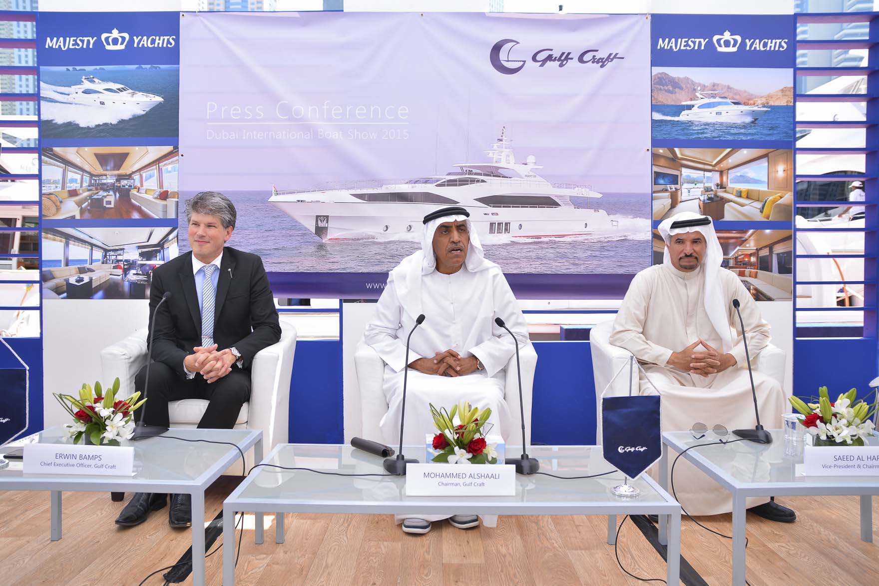 (From Left) Erwin Bamps, CEO of Gulf Craft; Mohammed Al Shaali ...