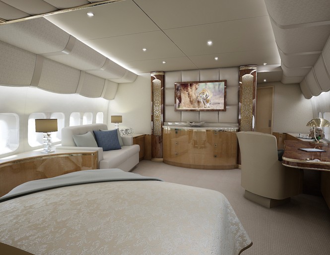 Greenpoint 747-8 Boeing Private Jet -  Master Stateroom - Image credit to Greenpoint Technologies