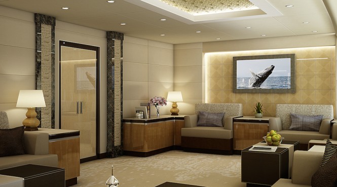 Greenpoint 747-8 Private Jet - Lounge Forward - Image credit to Greenpoint Technologies