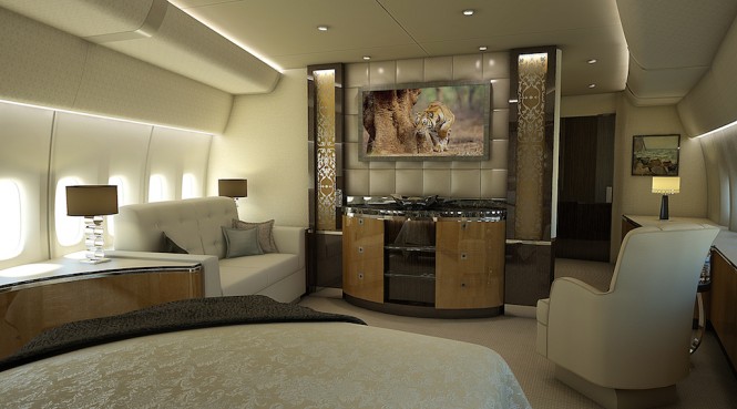 Greenpoint  Boeing 747-8 Private Airplane Stateroom Aft - Image credit to Greenpoint Technologies