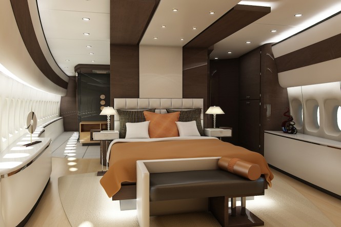 Greenpoint Boeing 747-8  VIP Private Jet - Master Suite Lounge - Image credit to Greenpoint Technologies