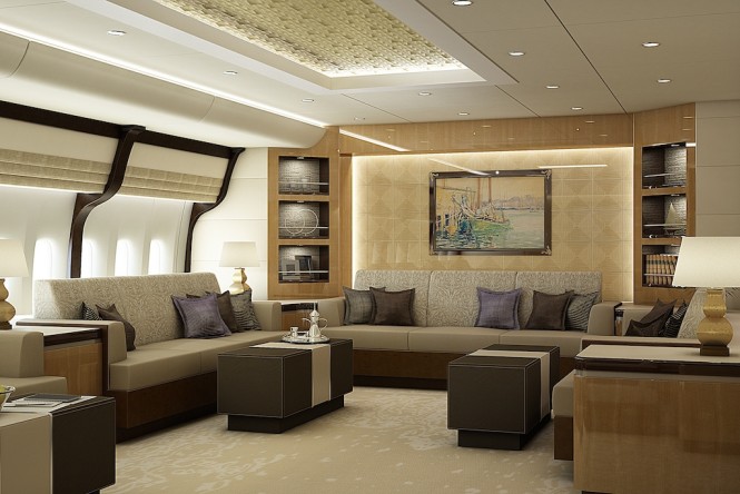 Greenpoint Private Jet Boeing 747-8 Lounge AFT - Image credit to Greenpoint Technologies