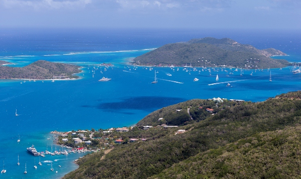 Ideal sailing conditions and clear waters surrounding Virgin Gorda ahead of the Regatta.