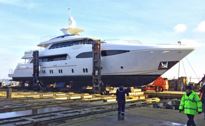 Luxury motor yacht Crystal at Solent Refit