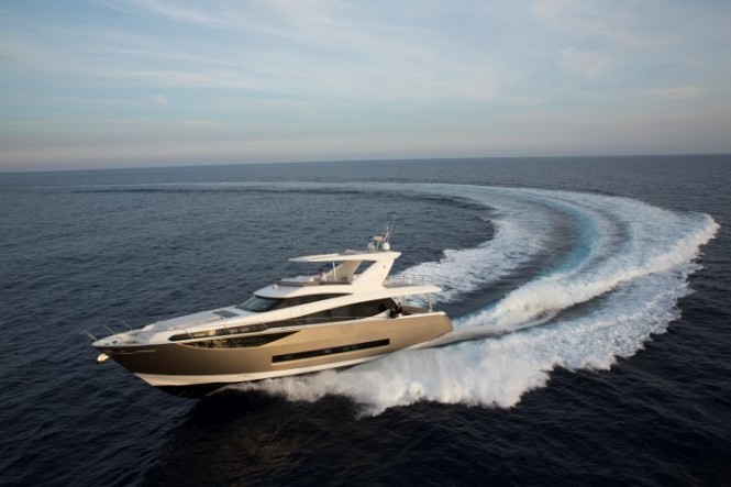 Luxury motor yacht Prestige 750 designed by Garroni Design