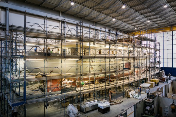 Luxury motor yacht TARANSAY (FR029) under construction at Rossinavi