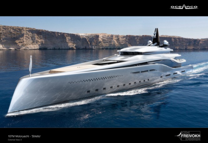 Luxury superyacht Stiletto concept underway