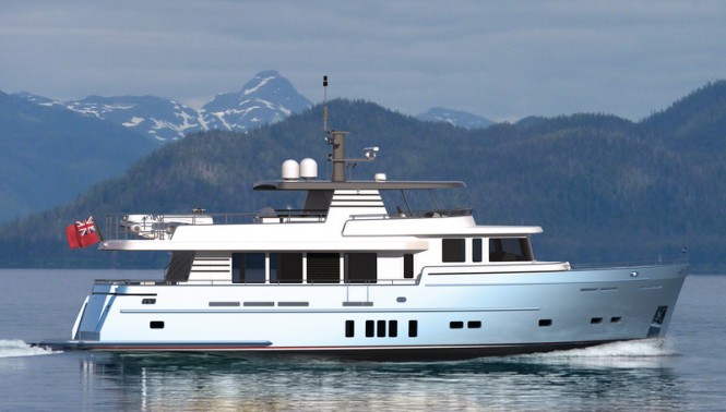 Luxury yacht Continental Trawler 2395 Flybridge - side view