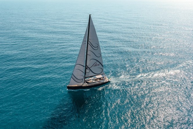 Luxury yacht Gigreca under sail