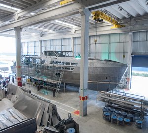 New MCP 106’ Limited Edition motor yacht Hull #2 under construction