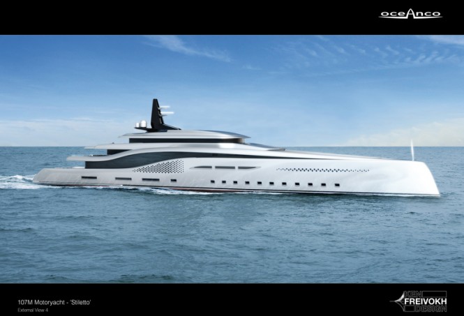 Motor yacht Stiletto concept - side view
