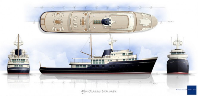 New 49m Classic Explorer Motor Yacht Concept by Rhoades Young