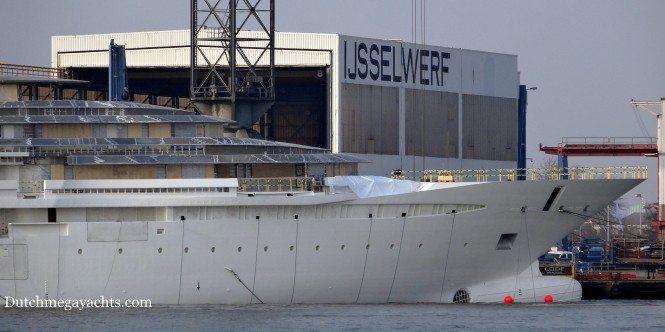 Oceanco Y714 motor yacht Project Jubilee - front view - Photo by Dutchmegayachts