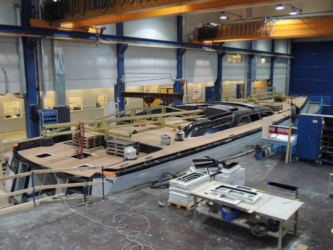 Sailing yacht Swan 115-001 S under construction