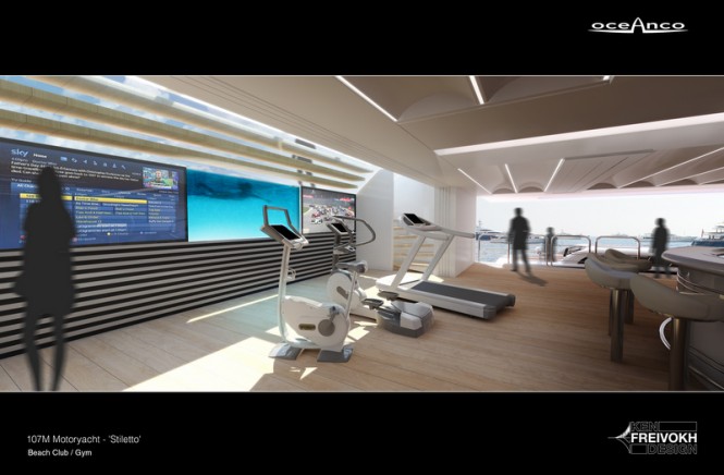 Super yacht Stiletto concept - Beach Club and Gym