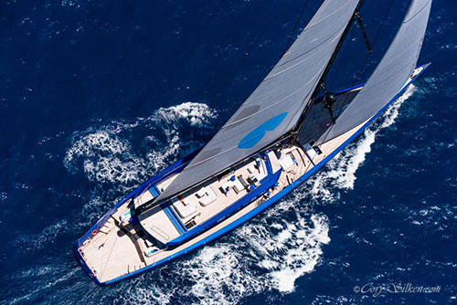 Superyacht Better Place sailing in the St. Barth's Bucket Regatta 2015 - Image by Cory Silken