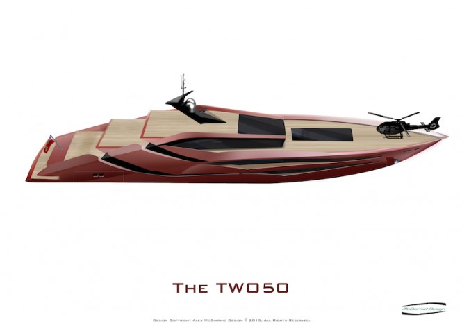 The TWO50 yacht concept from above