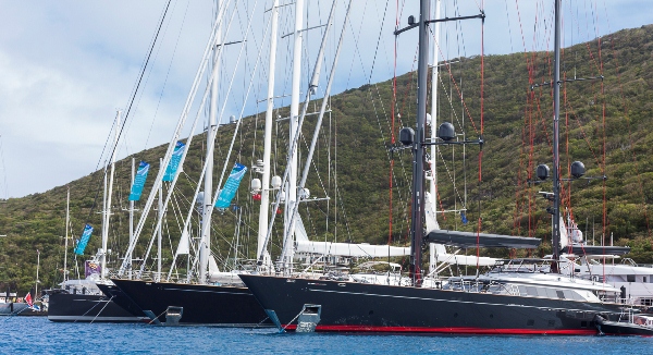 The superyacht fleet gather at YCCS Virgin Gorda for the Loro Piana Caribbean Superyacht Regatta.