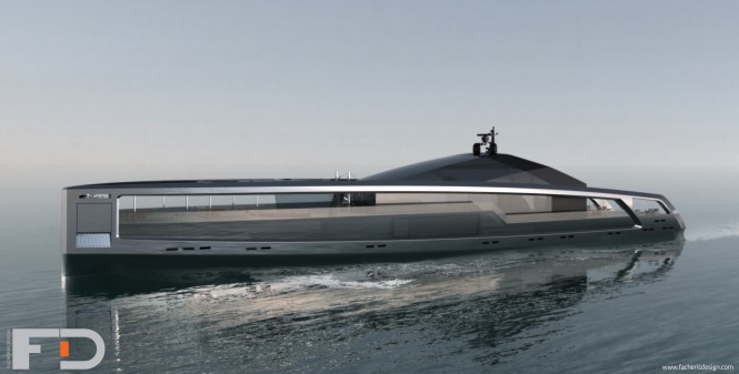 100m mega yacht Maximus concept by Facheris Design 