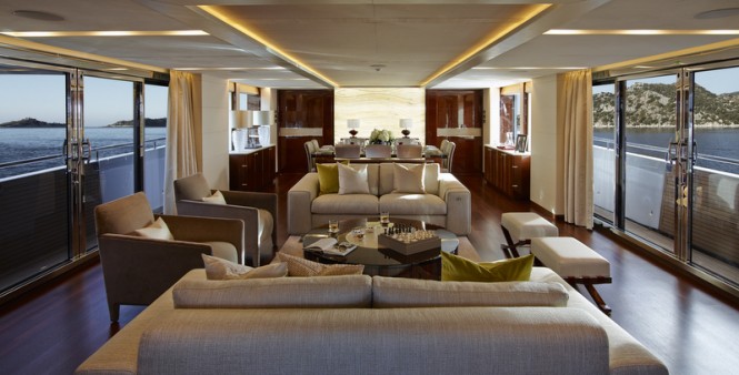 40M Hull 4 Yacht X5 - Main Deck Saloon - Photo credit to Princess Yachts International plc