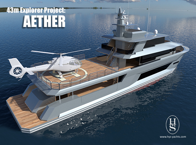 43m super yacht Aether design