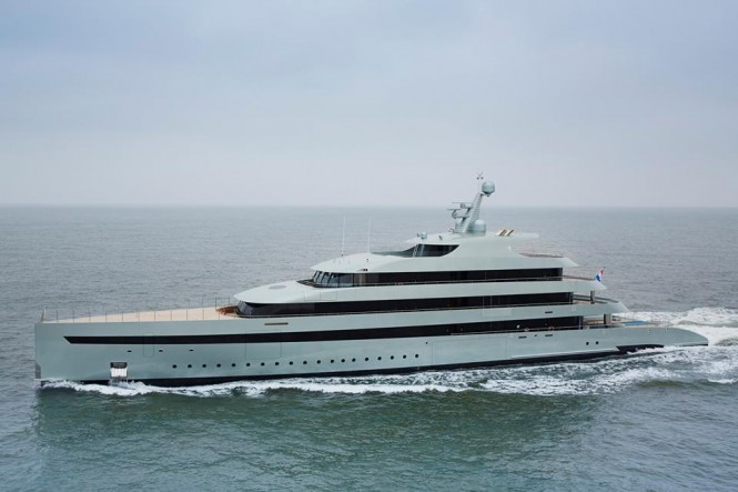 83m mega yacht Savannah under sea trials - Image by Feadship Royal Dutch Shipyards