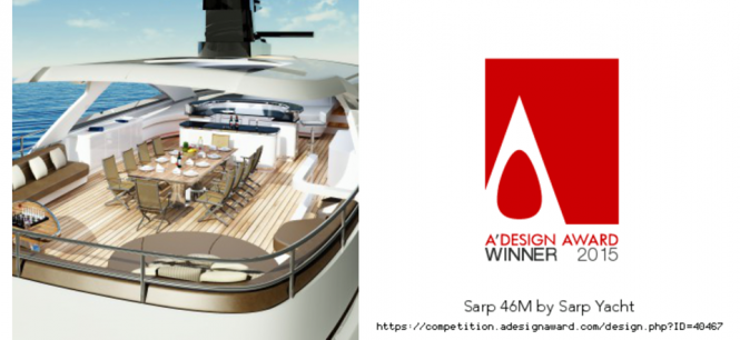 A' Design Award 2015 for Sarp 46m Yacht