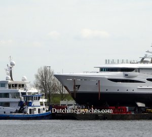 New AMELS LE180 Motor Yacht Hull 468 spotted in Vlissingen, the Netherlands