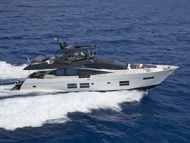 Luxury motor yacht Astondoa 80 GLX at full speed