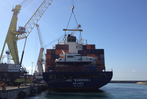 Luxury motor yacht ISABEL is loaded bound for Australia