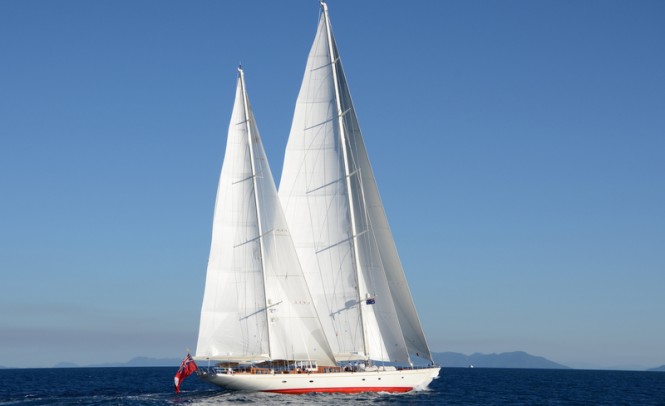 Luxury yacht Adele under sail - Photo by Adele crew