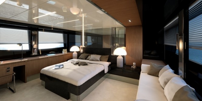 Luxury yacht Riva 76 - master suite