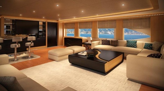 Majesty 155 Yacht - Upper Saloon Bar