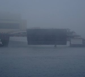 New 100+m Mega Yacht JUPITER spotted at Lurssen