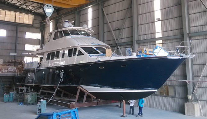 New superyacht Hunt 80 nearing completion - Photo by Hunt Yachts
