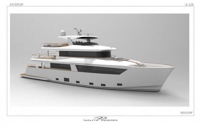 Rendering of luxury yacht Nauta Air 108