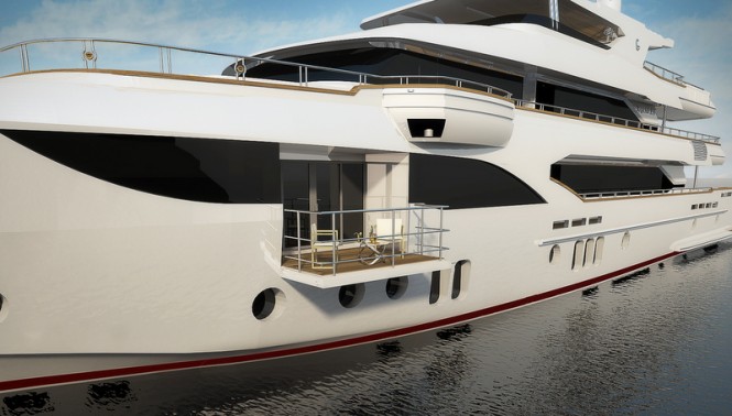 Super yacht Majesty 155 - Owners Balcony