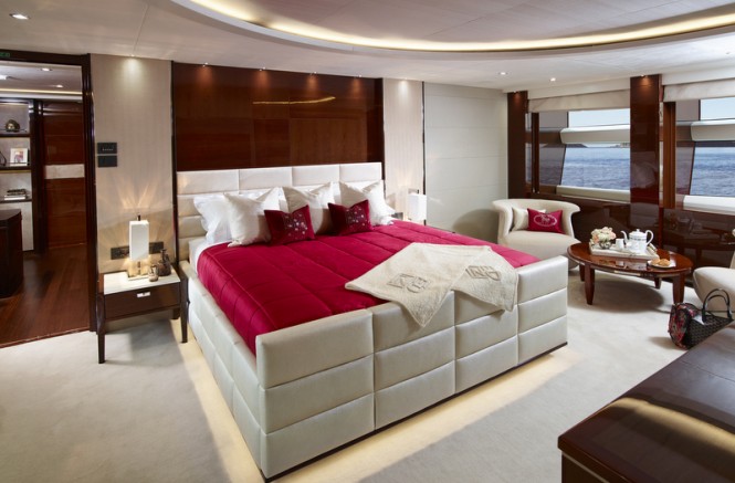Super yacht X5 - Master Stateroom - Image credit to Princess Yachts International plc