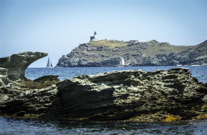 The Giraglia rock - the symbol of the 248-nm race - Photo by Rolex Kurt Arrigo