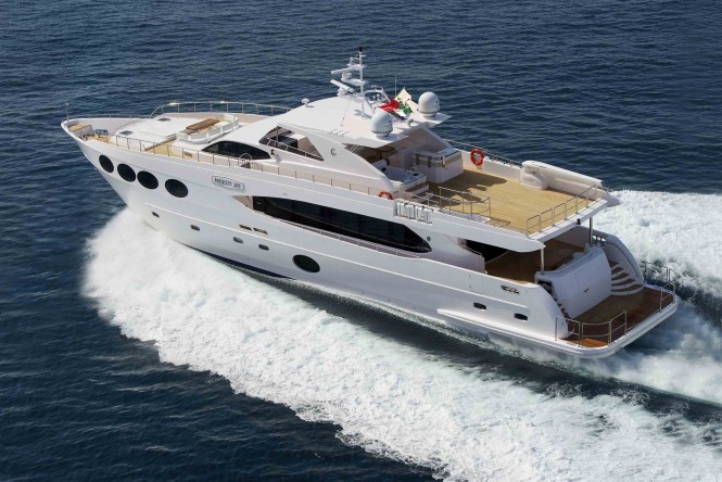 The Majesty 105 yacht is the newest superyacht at the Singapore Yacht Show 2015