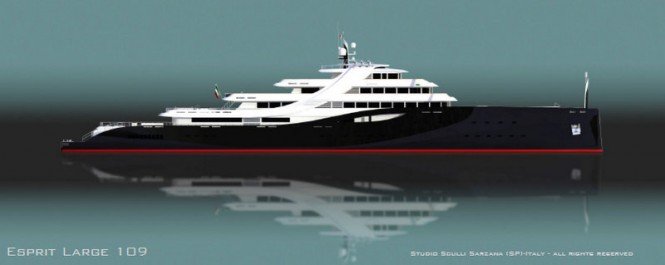 109m Mega Yacht Esprit Large concept by Studio Sculli